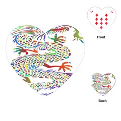 Dragon Asian Mythical Colorful Playing Cards (heart) 