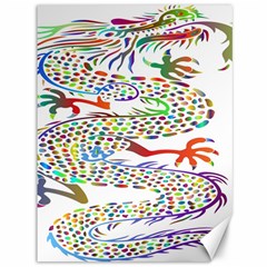 Dragon Asian Mythical Colorful Canvas 36  X 48   by Simbadda