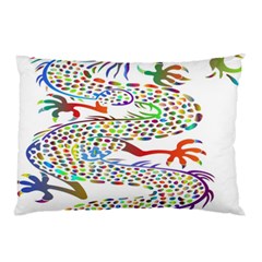 Dragon Asian Mythical Colorful Pillow Case by Simbadda