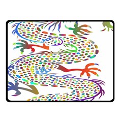 Dragon Asian Mythical Colorful Fleece Blanket (small) by Simbadda