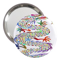 Dragon Asian Mythical Colorful 3  Handbag Mirrors by Simbadda