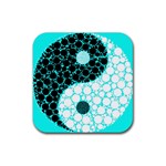 Yin Yang Eastern Asian Philosophy Rubber Coaster (Square)  Front