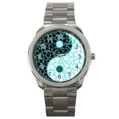 Yin Yang Eastern Asian Philosophy Sport Metal Watch by Simbadda