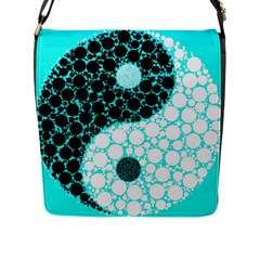 Yin Yang Eastern Asian Philosophy Flap Messenger Bag (l)  by Simbadda