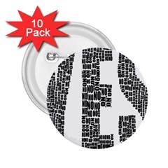 Yes No Typography Type Text Words 2 25  Buttons (10 Pack)  by Simbadda