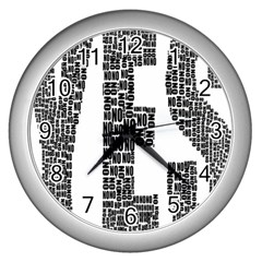 Yes No Typography Type Text Words Wall Clocks (silver)  by Simbadda