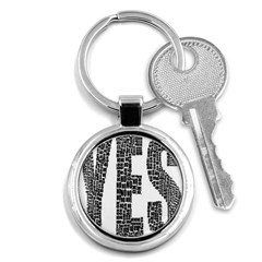 Yes No Typography Type Text Words Key Chains (round)  by Simbadda