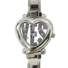 Yes No Typography Type Text Words Heart Italian Charm Watch by Simbadda