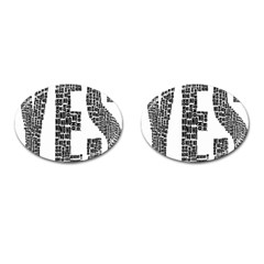 Yes No Typography Type Text Words Cufflinks (oval) by Simbadda