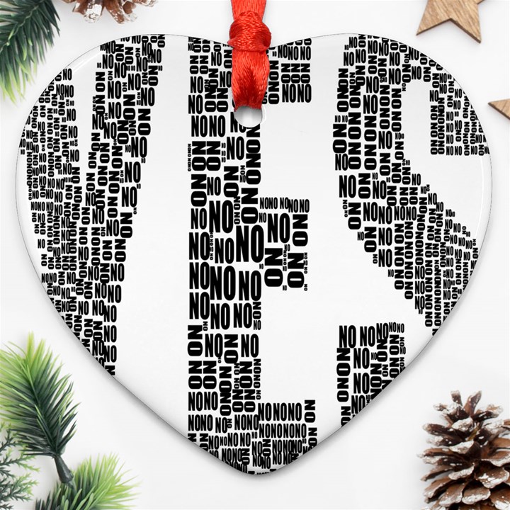 Yes No Typography Type Text Words Heart Ornament (Two Sides)