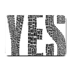 Yes No Typography Type Text Words Small Doormat  by Simbadda