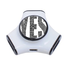 Yes No Typography Type Text Words 3-port Usb Hub by Simbadda