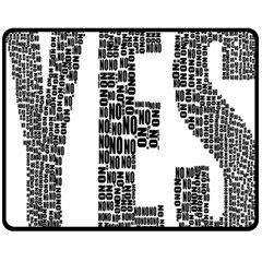 Yes No Typography Type Text Words Double Sided Fleece Blanket (medium)  by Simbadda