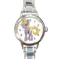 Unicorn Narwhal Mythical One Horned Round Italian Charm Watch by Simbadda