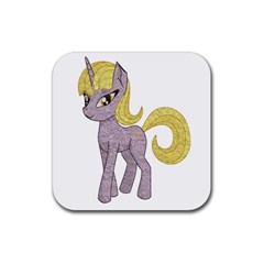 Unicorn Narwhal Mythical One Horned Rubber Coaster (square)  by Simbadda