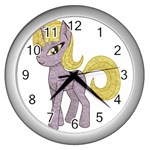 Unicorn Narwhal Mythical One Horned Wall Clocks (Silver)  Front