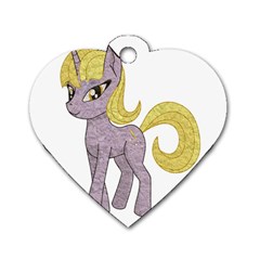 Unicorn Narwhal Mythical One Horned Dog Tag Heart (one Side) by Simbadda