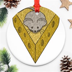 Cheese Rat Mouse Mice Food Cheesy Ornament (round) by Simbadda