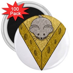 Cheese Rat Mouse Mice Food Cheesy 3  Magnets (100 Pack) by Simbadda