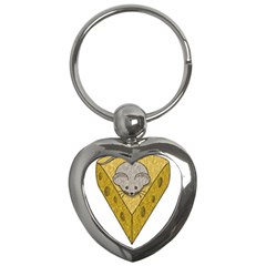 Cheese Rat Mouse Mice Food Cheesy Key Chains (heart) 