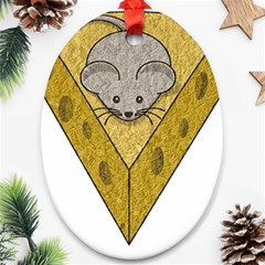 Cheese Rat Mouse Mice Food Cheesy Oval Ornament (two Sides) by Simbadda