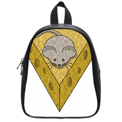 Cheese Rat Mouse Mice Food Cheesy School Bag (small) by Simbadda