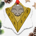 Cheese Rat Mouse Mice Food Cheesy Snowflake Ornament (Two Sides) Front