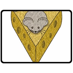 Cheese Rat Mouse Mice Food Cheesy Double Sided Fleece Blanket (large)  by Simbadda