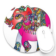 Elephant Pachyderm Animal Round Mousepads by Simbadda