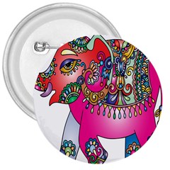 Elephant Pachyderm Animal 3  Buttons by Simbadda