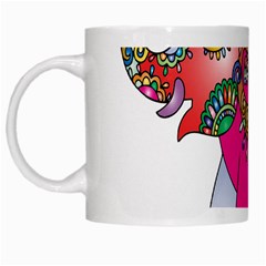 Elephant Pachyderm Animal White Mugs by Simbadda