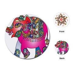 Elephant Pachyderm Animal Playing Cards (round)  by Simbadda