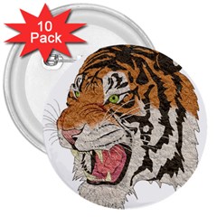 Tiger Tiger Png Lion Animal 3  Buttons (10 Pack)  by Simbadda