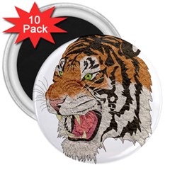 Tiger Tiger Png Lion Animal 3  Magnets (10 Pack)  by Simbadda