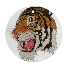 Tiger Tiger Png Lion Animal Round Ornament (two Sides) by Simbadda