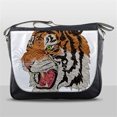 Tiger Tiger Png Lion Animal Messenger Bags by Simbadda