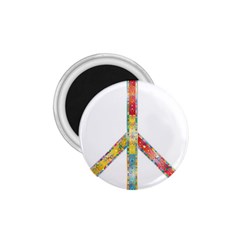 Flourish Decorative Peace Sign 1 75  Magnets by Simbadda