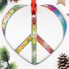 Flourish Decorative Peace Sign Ornament (heart) by Simbadda