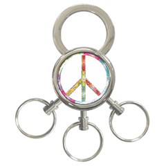 Flourish Decorative Peace Sign 3-ring Key Chains by Simbadda