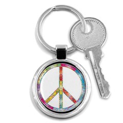 Flourish Decorative Peace Sign Key Chains (round)  by Simbadda