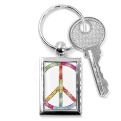 Flourish Decorative Peace Sign Key Chains (rectangle)  by Simbadda