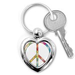 Flourish Decorative Peace Sign Key Chains (Heart)  Front