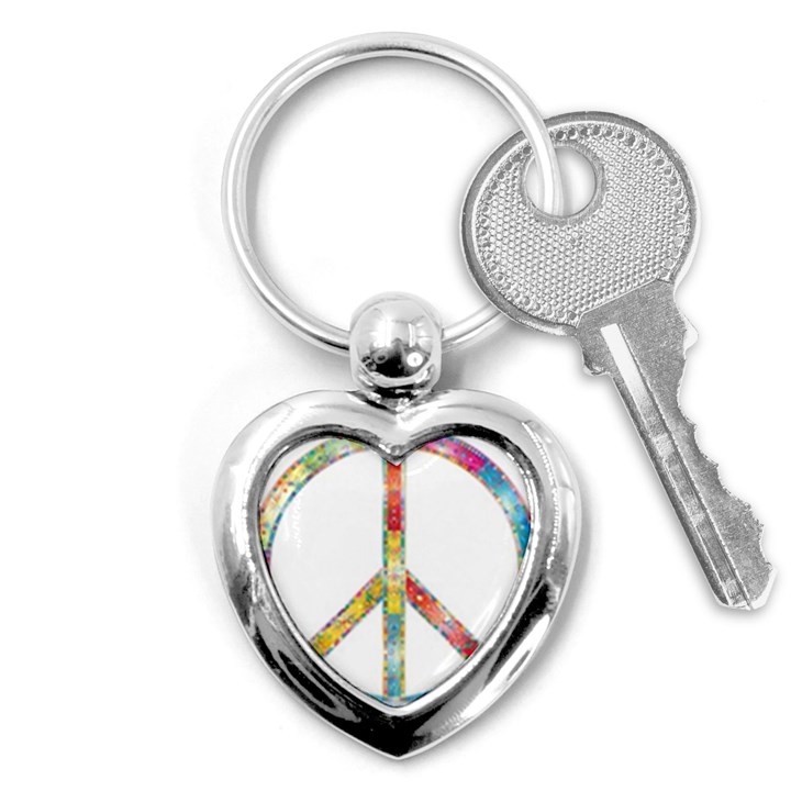 Flourish Decorative Peace Sign Key Chains (Heart) 