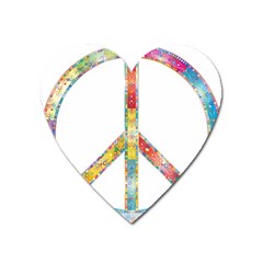 Flourish Decorative Peace Sign Heart Magnet by Simbadda