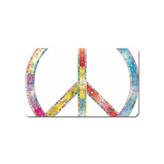 Flourish Decorative Peace Sign Magnet (name Card) by Simbadda