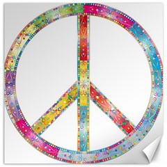 Flourish Decorative Peace Sign Canvas 16  X 16   by Simbadda