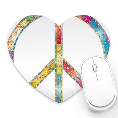 Flourish Decorative Peace Sign Heart Mousepads by Simbadda