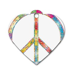 Flourish Decorative Peace Sign Dog Tag Heart (one Side) by Simbadda