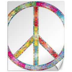 Flourish Decorative Peace Sign Canvas 11  X 14   by Simbadda