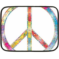 Flourish Decorative Peace Sign Double Sided Fleece Blanket (mini)  by Simbadda